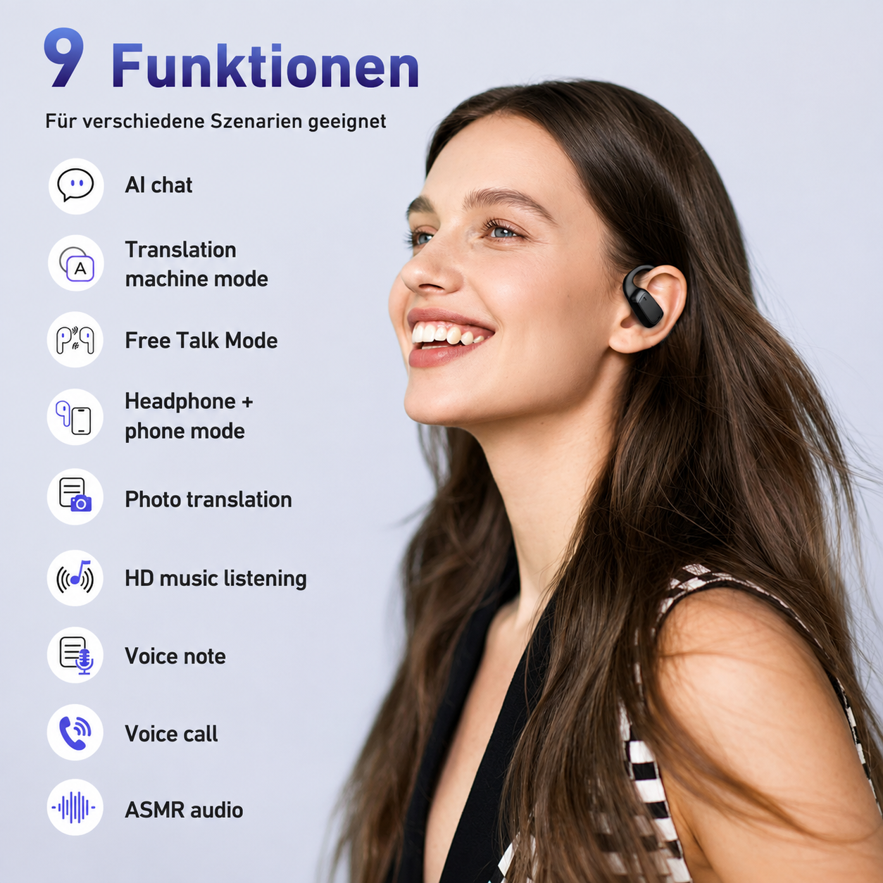 NE25 AI Translation Earbuds Real Time with LCD Touch Screen