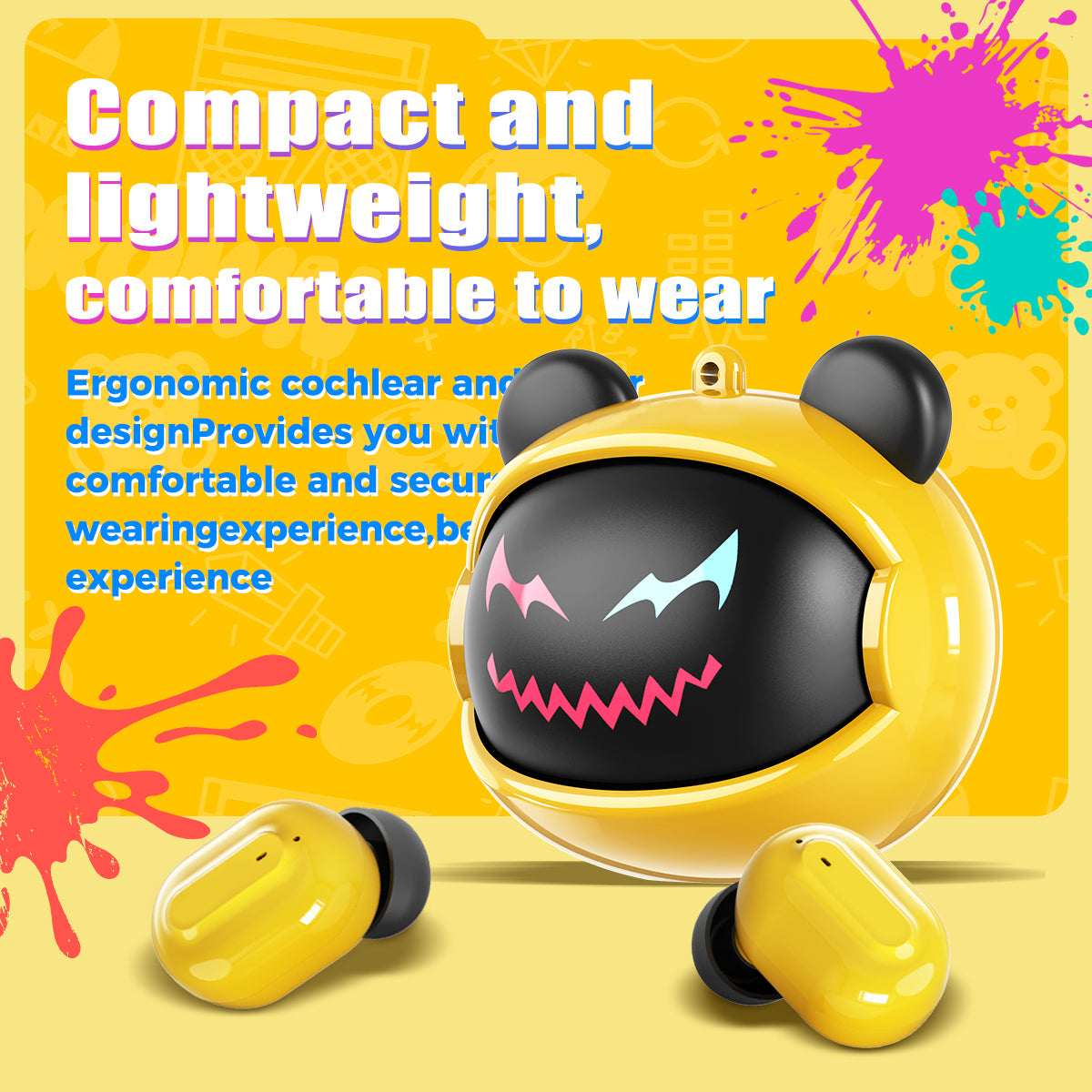 VOULAO MS118 Wireiess Biuetooth Earphones with Changeable Faceplates