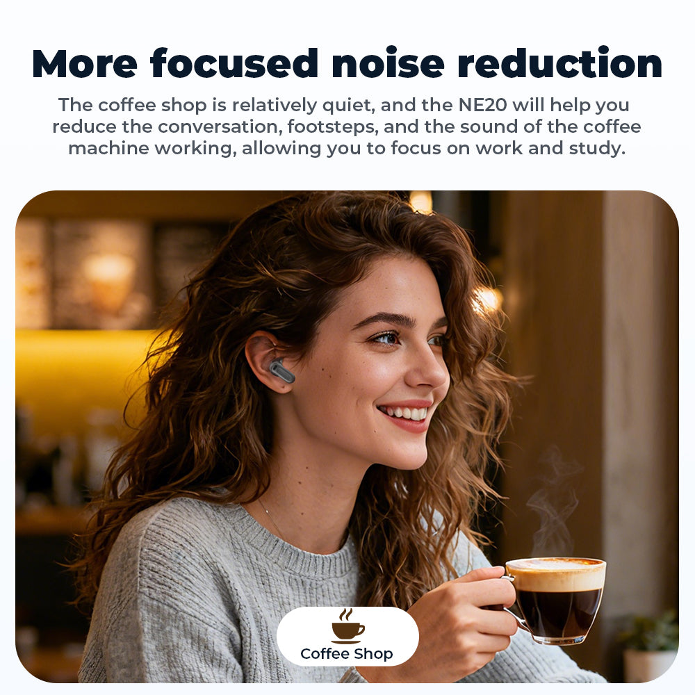 VOULAO NE20 Bluetooth 5.4 Earphones with LED Display