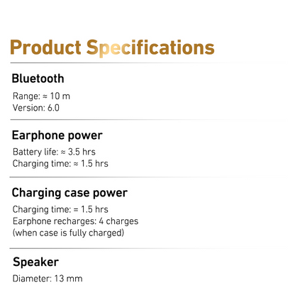 VOULAO NE72 Bluetooth 6.0 Wireless Earbuds with LED Display