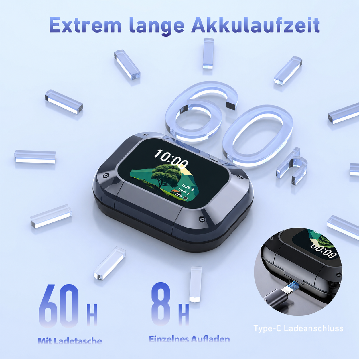 NE25 AI Translation Earbuds Real Time with LCD Touch Screen