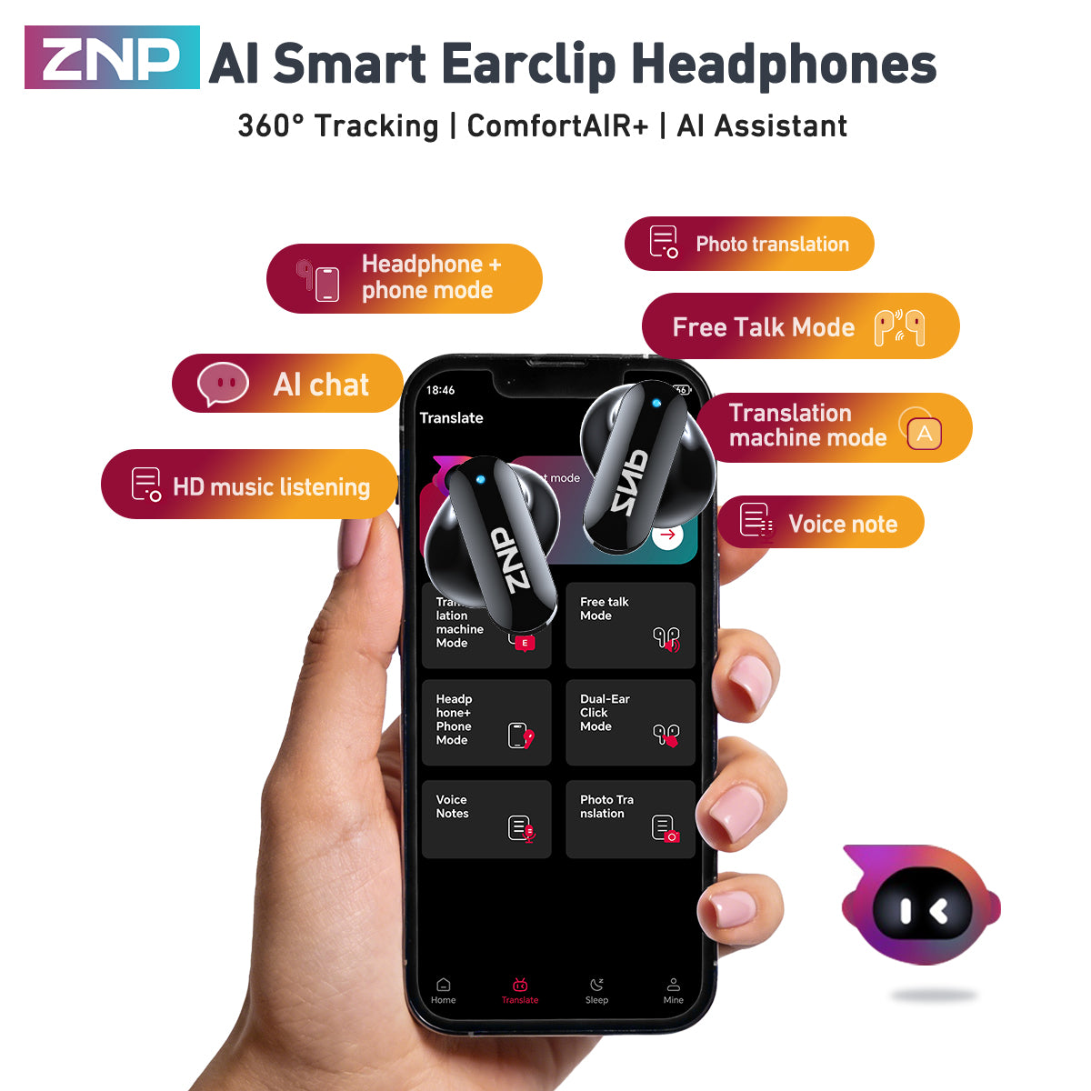 ZNP N03 TWS Bluetooth Earbuds Translation
