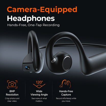 VOULAO E12 Bone Conduction Headphones with Camera