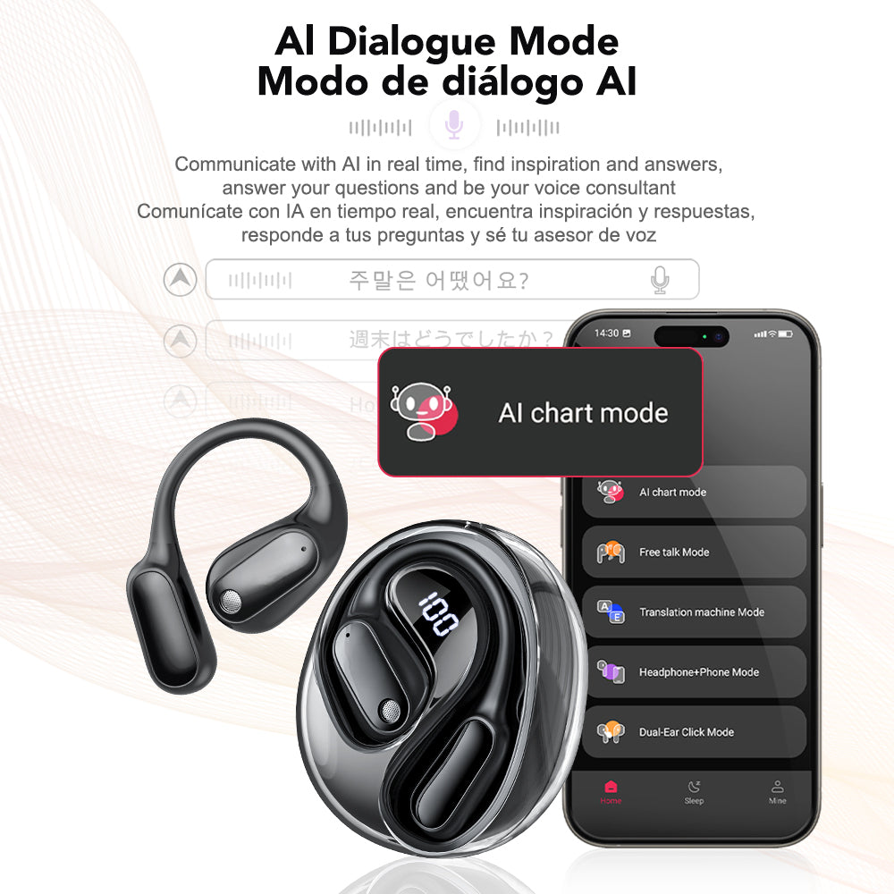 VOULAO MS190 translation earbuds with Bluetooth 6.0